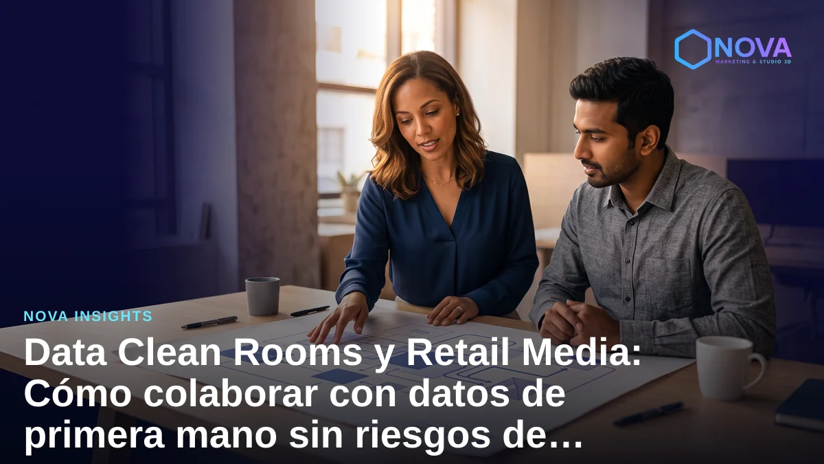 Profesionales analizando estrategias comerciales en una mesa de trabajo moderna
