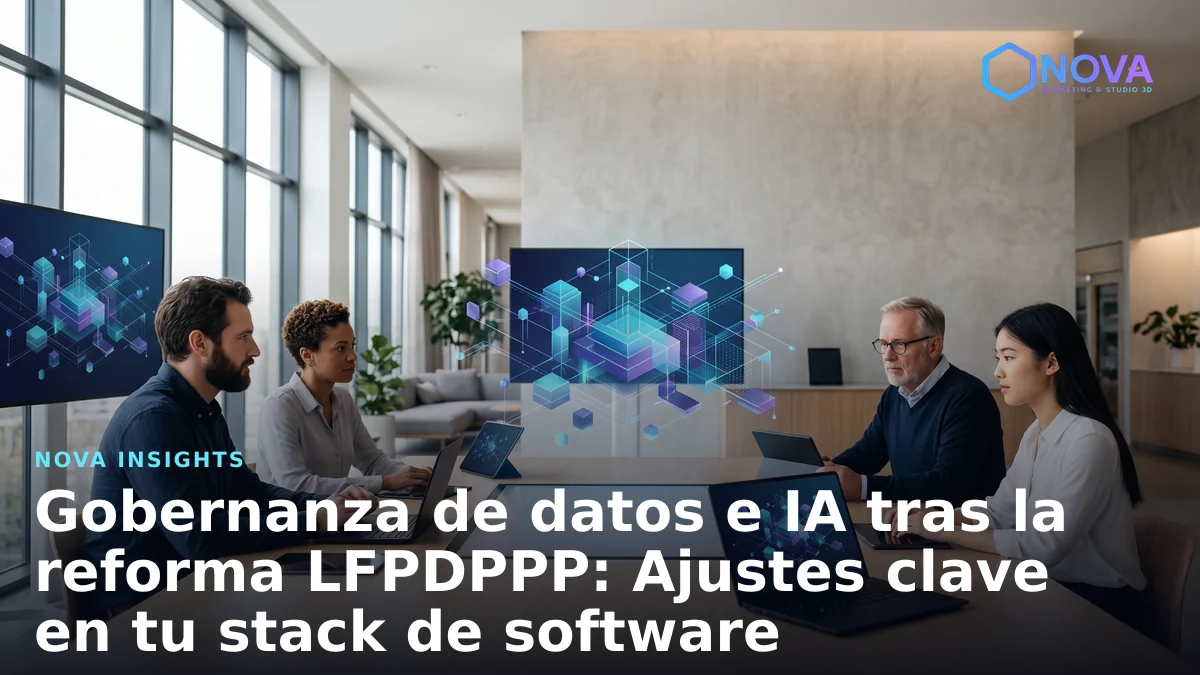Iluminación conceptual de redes de datos interconectadas y gobernanza digital sin logotipos.