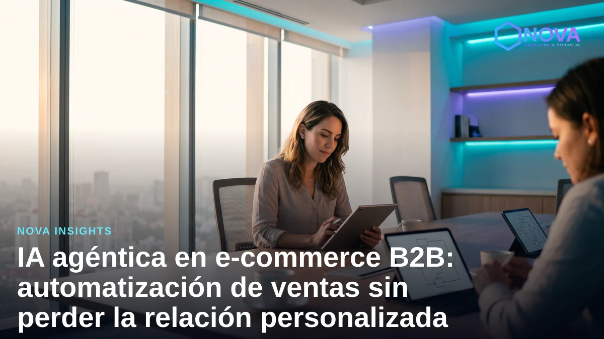 Estrategas de negocios analizando flujos comerciales digitales en una oficina moderna.