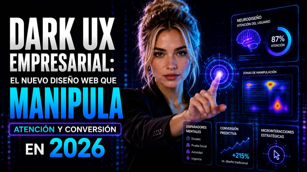 Dark UX Empresarial: El Nuevo Diseño Web que Manipula Atención y Conversión en 2026