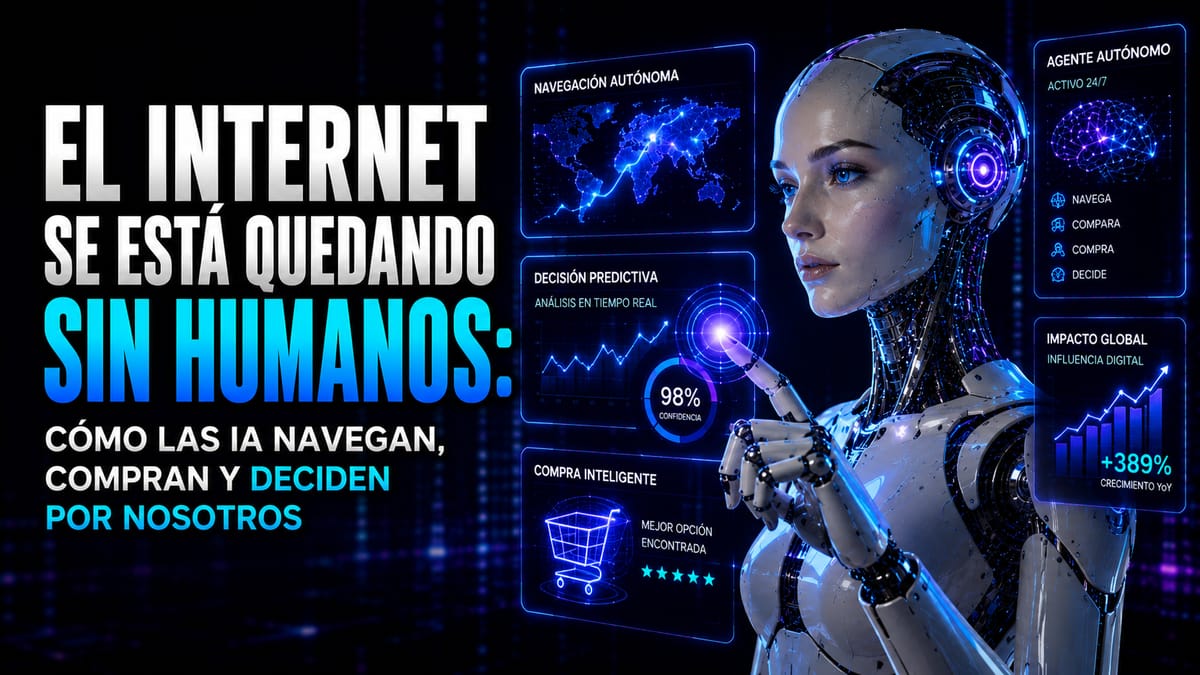 El Internet se Está Quedando sin Humanos: Cómo las IA Navegan, Compran y Deciden por Nosotros